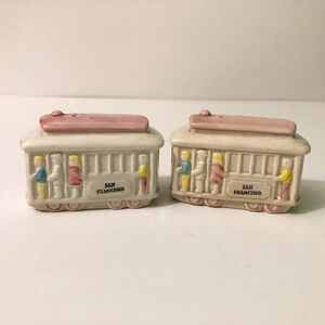 Vintage SNCO  Imports San Francisco Trolley Car Salt And Pepper Shakers